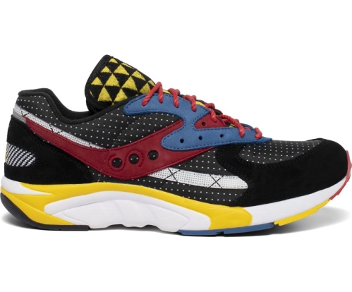 Tenis Saucony Aya Hombre Zapatos Originales Negras / Cyber / Rojas México MX-679-WV